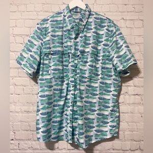 L.L. Bean Tropical Leaf Print Shirt